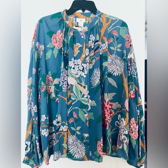 H&M Floral Blouse - Blue and Pink - Picture 1 of 7